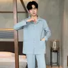Pijamas de Algodón Puro para Hombre, Manga Larga para Primavera y Otoño 2026 Nuevo Estilo Ropa Sencilla para el Hogar para Hombre, Trajes para Hombre que se Pueden Usar Afuera
