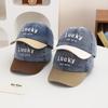 Chapéu de Sol para Bebê Chapéu Chapéu Protetor Solar Chapéu de Sol de Verão Infantil Chapéu de Sol Infantil Masculino Jeans Letra Infantil Boné de Beisebol Chapéu Infantil