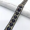 Nuevos accesorios de encaje bordado de malla estilo étnico encaje bordado con hilo dorado vintage en stock al por mayor 3 cm de ancho