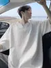 Playera de Hombre de Manga Corta con Cuello en V Texturizado Verano Trendy Manga Corta Ropa Juvenil 2025 Nueva Playera Holgada Ropa de Hombre