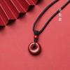 Colgante de Cinabrio de Alto Contenido con Cristal, Cadena para Teléfono con Hebilla de Paz para Mujer, Llavero de Cinabrio para el Año Zodiacal de Uno