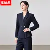Elegante Traje para Mujeres para Ir al Trabajo, Conjunto de Traje Azul Marino Otoño-Invierno, Atuendo Formal para Entrevista de Servicio Civil, Ropa Profesional