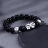 Pulseira Brave Pulseira Masculina Moderna de Tecido Pulseira Masculina Moderna de Obsidiana Fresca Pulseira Masculina Personalizada de Nicho de Alta Qualidade