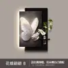 Pintura Decorativa de Entrada de Mariposa Apilada de Doble Capa, Lámpara de Pared de Piedra Arenisca de Gama Alta Frente a la Puerta, Pintura Colgante para Pasillo