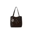 Bolsa Tote Couro Cera Retrô Transfronteiriça Nova Moda Feminina Padrão Diamante para o Dia a Dia Bolsa de Ombro Único Grande Capacidade Versátil Bolsa de Axila