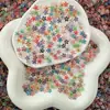 Joias para Nail Art Flor de Cinco Pétalas Colorida com Efeito Degradê Brilhante Gelo Transparente Florzinha Pequena Diamante para Unhas DIY Acessórios de Joias Feitos à Mão