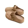 Zapatos de Mujer Estilo Birkenstock de Cuero Genuino con Suela Gruesa 2026 Nuevos de Primavera para Exteriores con Punta Cerrada Mocasines sin Cordones Zapatos Casuales sin Cordones