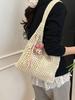 Bolso de Punto Transfronterizo para Mujer, Gran Capacidad, Nuevo 2026 Primavera/Verano, Bolso de Hombro de Punto Calado para Compras, Bolso de Playa Estilo Perezoso