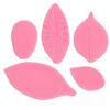 Nuevo molde de silicona para pastel de fondant hojas tridimensionales pétalos hojas Rosa Peonía veteado repujado juego de 5 piezas