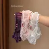 Calcinha sedutora de tule transparente estilo japonês para mulheres, calcinha sexy de celebridade da internet transparente de cintura baixa com efeito levanta-bumbum para mulheres