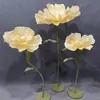 Novas Flores de Papel Espuma para Casamento, Flores Grandes de Arte em Papel Vermelho para Decoração Externa de Casamento e Vitrines