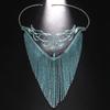 Máscara transfronteriza nueva de diamantes de imitación con borla larga, decoración de rostro completo para fiesta de noche europea y americana, accesorios de moda para mujer