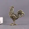 Nuevo Par de Gallo y Gallina del Zodiaco de Latón, Gallo Dorado de Cobre Puro para la Riqueza, Decoración del Hogar, Adorno de Mascota de Té para Mesa de Sala de Estar