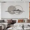 Pintura de Decoração de Parede Estilo Chinês, Peça de Pendurar para Cabeceira de Quarto em Metal, Decoração de Parede Tridimensional para Fundo de Sofá, Arte em Ferro de Hotel por Metabo