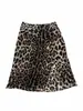 Saia Curta Casual de Verão Nova Cintura Alta Solta Emagrecedora Linha A Y2K Harajuku Estampa de Leopardo Bodycon Emagrecedora Feminina