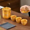 Argila Roxa Argila Huangdun Conjunto de Chá Cultural e Criativo de Viagem de Dunhuang Copo Portátil para Infusão Rápida Bule para Acampamento ao Ar Livre Xícara de Chá