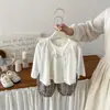 Dianxi Verano Nuevo Estilo Conjunto de Camisa Coreana de Dibujos Animados para Bebés Niños, Chaleco Estampado y Pantalones a Cuadros Conjunto de Tres Piezas