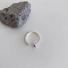 Anillo de Cuentas Plateadas Estilo Coreano Estilo ins Anillo Abierto Simple de Bola Sólida Anillo Abierto para Dedo Superpuesto Mixto Anillo de Frijol