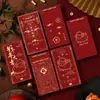 2027 Año del Cordero sobres rojos personalizados hechos de papel nacarado con estampado dorado, sobres rojos creativos para Año Nuevo y Festival de Primavera, hechos a medida con impresión de logo