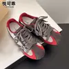 Zapatillas de entrenamiento alemanas de cuero genuino en colorblock retro para mujer, nuevo estilo otoño 2026, zapatillas planas casuales con cordones, de moda