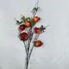 Cubo de Bendición de Año Nuevo Simulado de 6 Piezas de Granada, Caqui, Manzana Arreglo Floral DIY Ramas de Frutas Bayas de Espuma Frutas Artificiales Venta al por Mayor