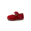 Zapatos de Princesa con Forma de Corazón para Niñas, Zapatos Planos de Terciopelo para Niñas, Zapatos Planos Estilo Nuevo Primavera y Otoño 2026, Zapatos Pequeños de Cuero Versátiles y Bajos para Niños