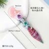 Ornamentos de adaga de esfera de cristal natural transfronteiriços, esculturas de faca de pedra bruta de cristal, decorações para casa e escritório, atacado de fábrica