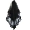 Tocado de Novia Fantasma con Velo Negro Europeo y Americano para Halloween Accesorios Cortos Vintage para Fotos Encaje Negro Encaje Negro Grande