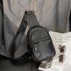 Nova Bolsa Masculina Juvenil Bolsa Pequena Bolsa de Ombro Simples para Exterior Nova Mochila Pequena Moderna de Rua Couro Pequena Bolsa de Peito