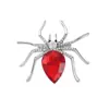Broche de Aranha Vermelho com Strass de Nova Moda Transfronteiriço para Mulheres, Versátil, Luxo Leve, Sensação de Alto Padrão, Acessório de Broche para Roupas de Inverno