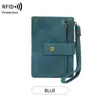 Nueva cartera de mujer RFID anti-escaneo transfronteriza, billetera corta multifuncional con 70% de descuento, monedero vintage de gran capacidad