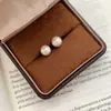 Aretes de Perla Caramel Macchiato, Mismo Estilo que Fever, Aguja de Plata 999 Swarovski, Aretes de Personalidad Vintage, Diseño de Nicho de Alta Gama