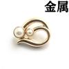 Botão de casaco decorativo de metal oco simples com botão de pérola, moda, dourado, prateado, 18-23mm