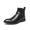 Botas Masculinas Plus Size Transfronteiriças Botas Chelsea Masculinas de Cano Curto Estilo Britânico Moderno Retrô Sola Grossa Business Casual Botas de Couro de Cano Alto