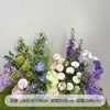 Arreglo de Piso para Boda Púrpura Romántico Banquete de Compromiso Diseño Salón de Bodas Escenario Guía de Camino Flor Decoración de Boda Arte Floral Artificial