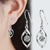 Zirconita sobre Pendientes de Plata Sencillos para Mujer, Amor Giratorio Elegante, Pendientes de Borla, Ganchos para Oreja, Joyería de Oreja de Moda Retorcida Lote
