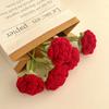 Ramo de Hilo Tejido para el Día de San Valentín Producto Terminado, Flor Eterna, Flor de Rosa Simulada Crochet, Regalo de Pareja Que No Se Marchita