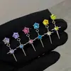 Nuevos Pendientes de Aro Huazi Originales Pequeños Multicolores para Mujer