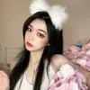 Máscara de Halloween Mascarada con Orejas de Gato Collar de Encaje Sexy Calado Ojo de Ganchillo Cubre Rostro Princesa Cosplay para Mujeres