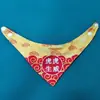 Bufanda de Año Nuevo para Gato Perro Estilo Chino Moderna Triángulo Botón a Presión Bufanda de Año Nuevo para Mascota Cachorro Rojo Accesorio para Foto