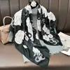 Nuevo Pañuelo Cuadrado Grande de 90 cm, Elegante Pañuelo de Seda Sarga para Mujer, Bufanda Chal de Moda para Primavera y Otoño para Decoración