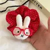 Goma para el pelo scrunchie Miffy Conejo de lunares blancos y rojos, para coleta, banda elástica para el pelo, accesorio para moño