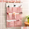 Bolsa de Almacenamiento para Artículos del Hogar Tela de Algodón y Lino Cinco Bolsillos Bolsa de Almacenamiento Colgante Detrás de la Puerta Armario Bolsa de Almacenamiento Montada en la Pared Dormitorio