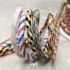 Corda de Poliéster Torcida com Núcleo de 5mm em Cores Contrastantes, Cordão de Cintura Intercolor Verde Escuro, Cordão para Alça de Chapéu, Cordão para Cadarço