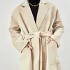 Nuevo Abrigo de Lana Doble Cara Otoño/Invierno 2026 para Mujer, Estilo Corto con Cinturón, Abrigo de Lana para Figuras Pequeñas, Corte Holgado, Efecto Adelgazante