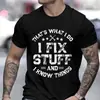 Camiseta Masculina Engraçada Eu Conserto Coisas t Shirt Pai Marido Avô Engenheiro Mecânico Garagem t Shirt Crua