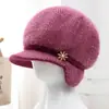 Gorro de Invierno para Mujeres de Mediana Edad y Mayores Abuela Mamá Persona Mayor Gorro Cálido Más Terciopelo Protección contra el Frío Lana Gorro de Punto para Señora Mayor