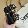 Pinza de Plátano con Lazo Estampado de Leopardo Retro Pasador para el Cabello Pinza Vertical para Mujer en la Parte Posterior de la Cabeza Pasador de Gama Alta Accesorios para el Cabello de Otoño e Invierno