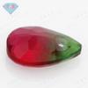 Pedra Preciosa Huagang Pera Sintética Melancia Turmalina Vidro Furo Único Pedra Solta Gota Gradiente Vermelho-Verde Contas Espalhadas BX05