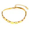 Pulsera de Hueso de Serpiente Trenzado Cubo de Amor Tridimensional Ins de Moda Oro de 18 Quilates Pulsera de Amor de Nicho Acero de Titanio Regalo para Novia